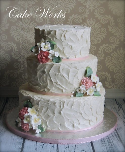 Sugar Bouquets On Rustic Buttercream Wm Sugar Bouquets On Rustic Buttercream Wm