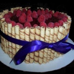 Raspberry Chocolate Fudge Piroutte Cake