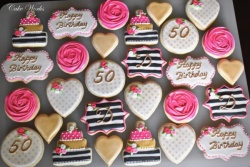 Black White and Pink 50th Birthday