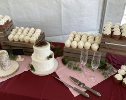 Rustic theme cake and cupcakes