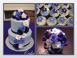Shades of Purple cake and cupcakes