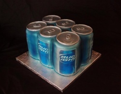 Bud Light Beer Six Pack Grooms Cake