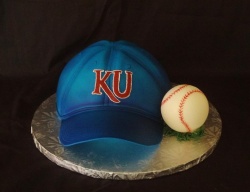 KU Baseball Hat Grooms Cake