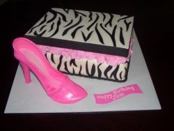 Zebra Print Shoe Box and Heel