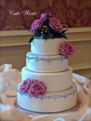 Elegant Lavender Piping with Fresh Flowers