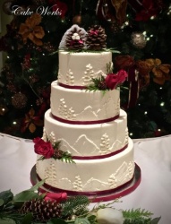 Holiday Mountain Scenery in Buttercream