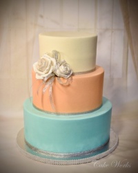 Pastel Coral and Turquoise Buttercream